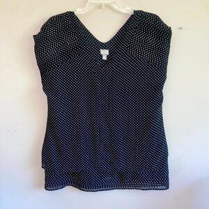 CONVERSE ONE STAR White Stars on Black Sleeveless Blouse